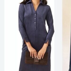 J.McLaughlin Navy Suede Dress